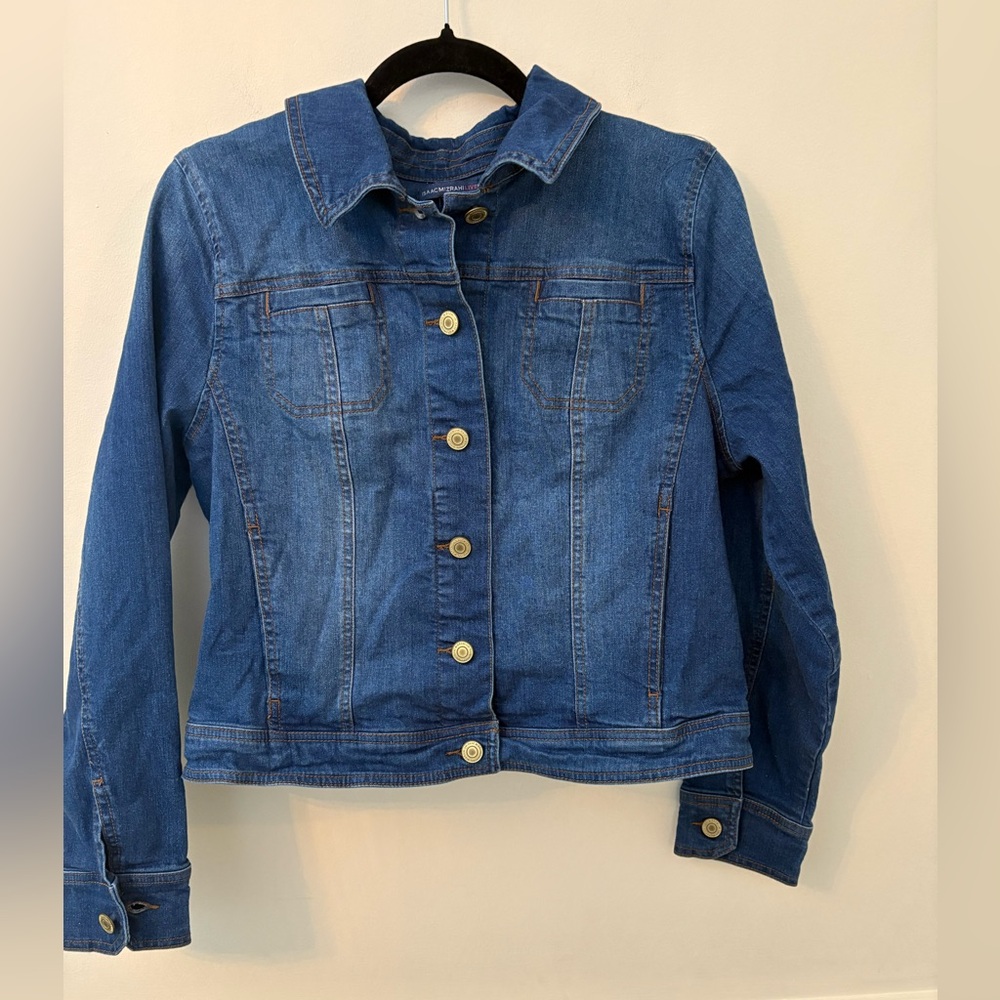 Isaac Mizrahi Classic Blue Denim Jean Jacket -Sz12 Excellent Condition